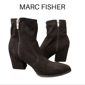 Marc Fisher sz 7.5 Leave2 black suede ankle booties
